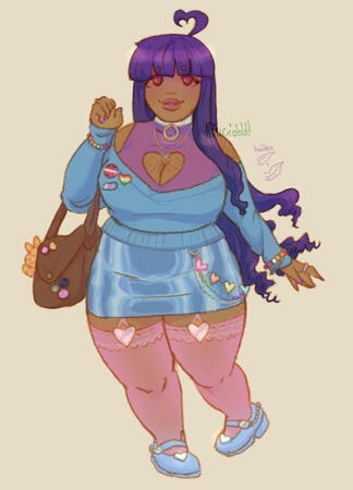 Cherry. Full color simple render, color bg.