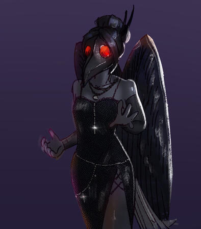 Sirius, Iris. Half body simple render, gradient bg.