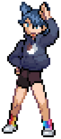 HoodieInu. Pokemon style pixel art.