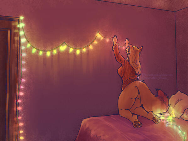 Lights. Full body full render, detailed bg