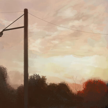 Sunrise. Detailed bg.